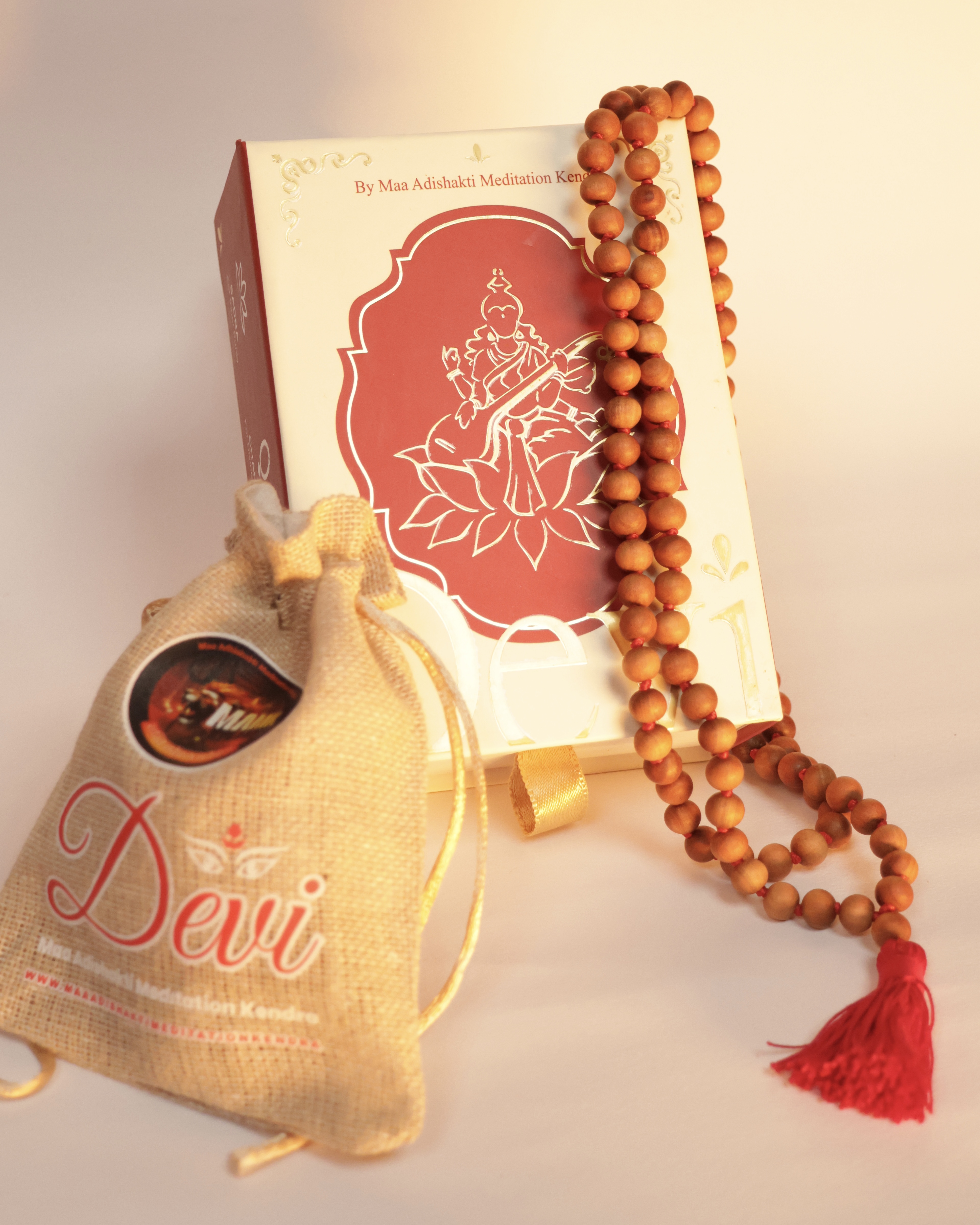 shri hari white chandan mala 8 mm
